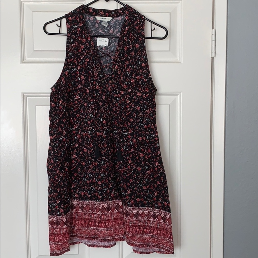 Sleeveless Cross-tie Paisley Dress Forever 21